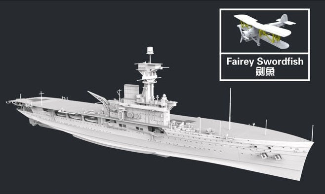 FlyHawk Model FH1122 HMS Hermes 1942 1/700 – Bild 3