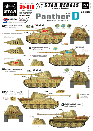 Star Decals 35-876 Panther Ausf D Été de 43 1/35