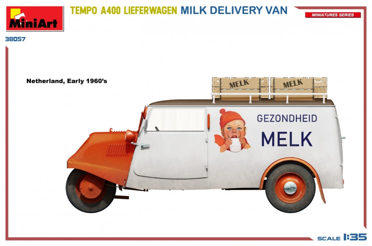 MiniArt 38057 TEMPO A400 LIEFERWAGEN. MILK DELIVERY VAN 1/35 – immagine 8
