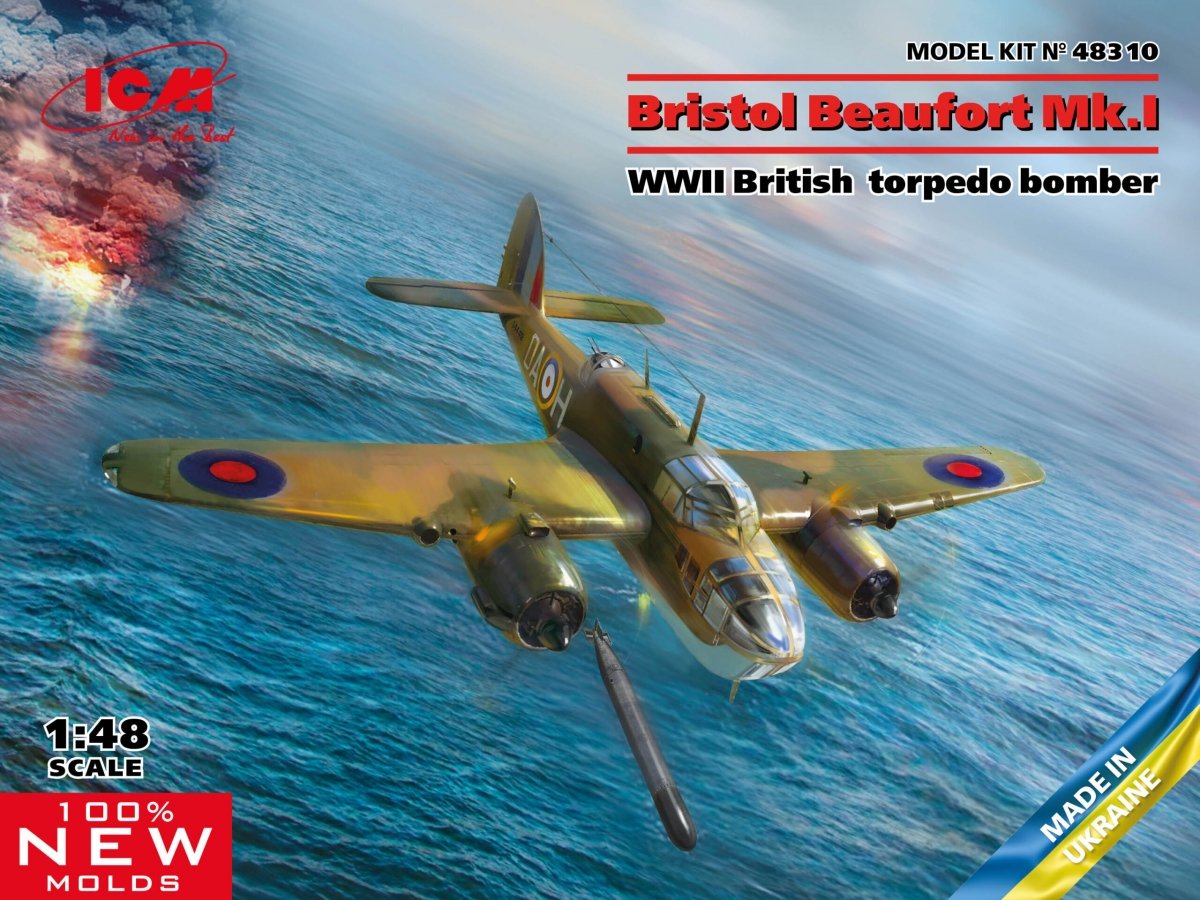 ICM 48310 Bristol Beaufort Mk.I WWII British torpedo bomber 1/48