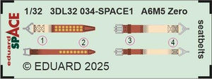 Eduard 3DL32034 A6M5 Zero seatbelts SPACE TAMIYA 1/32 – immagine 2