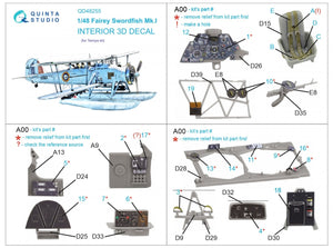 Quinta Studio QD48255 Swordfish Mk.I 3D-Printed &amp;amp; coloured Interior on decal paper ( Tamiya ) 1/48 – Bild 2