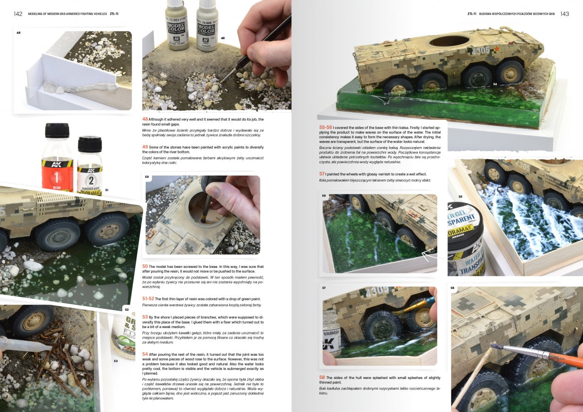 AK Interactive AK130017 MODELING MODERN ARMORED FIGHTING 8X8 VEHICLES (PL/EN) – imagen 7