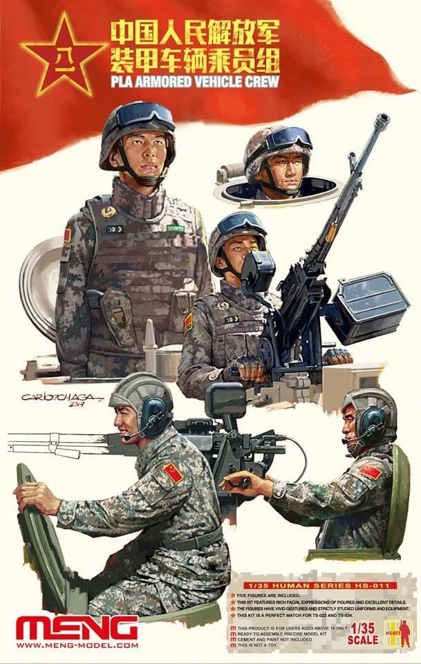 Équipage de véhicule blindé de l'APL, modèle HS-011 de Meng, échelle 1/35