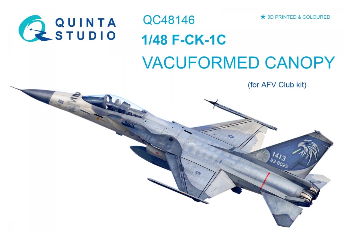 Verrière transparente thermoformée Quinta Studio QC48146 F-CK-1C (pour kit AFV club) 1/48