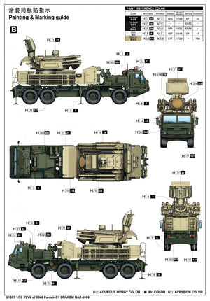 Trumpeter 01087 72V6 of 96k6 Pantsir-S1 SPAAGM BAZ-6909 1/35 – immagine 6