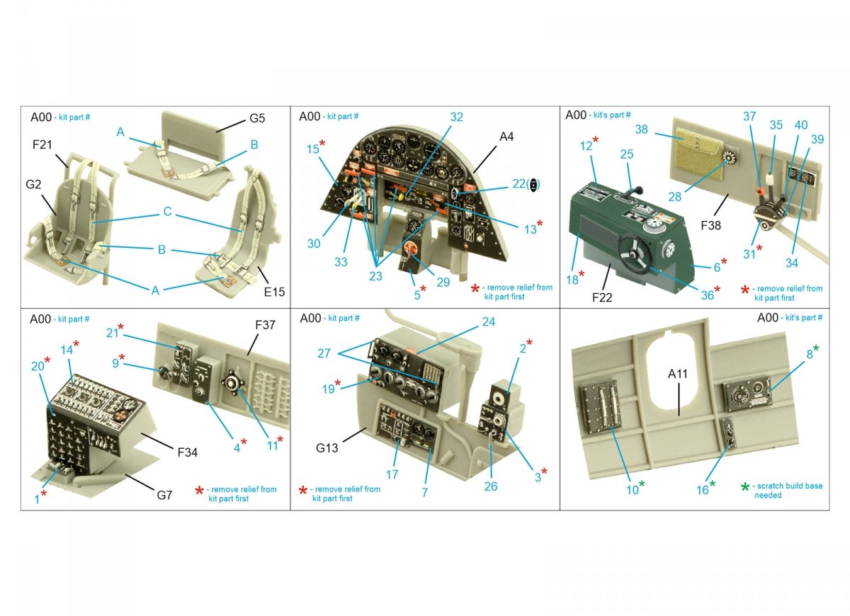 Quinta Studio QD48351 TBF-1C 3D-Printed &amp;amp; coloured Interior on decal paper (Hobby Boss) 1/48 – imagen 7