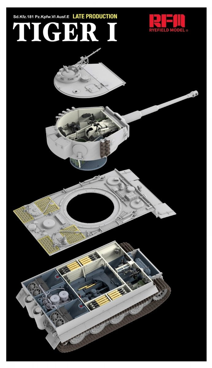 Rye Field Model 5080 Tiger I Late Production Zimmerit &amp;amp; Full Interior 1/35 – imagen 2