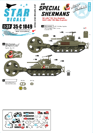 Star Decals 35-C1049 Shermans spéciaux américains 1/35