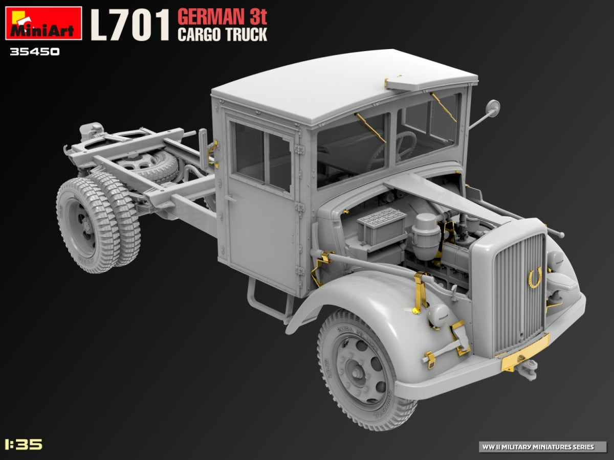 Miniart 35450 L701 GERMAN 3T CARGO TRUCK 1/35 – imagen 10