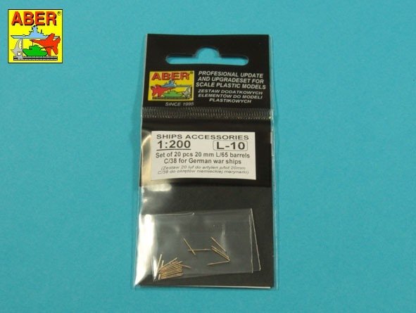 Aber 200L-10 Ensemble de 20 canons 20 mm L/65 C/38 pour navires allemands 1/200 – image 3