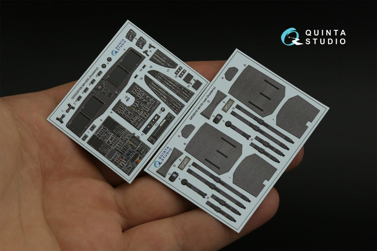 Quinta Studio QD35109 MH-60S 3D-Printed &amp;amp; coloured Interior on decal paper (Academy) 1/35 – imagen 5