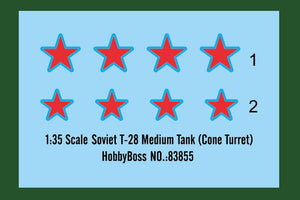 Hobby Boss 83855 Soviet T-28 Medium Tank (Cone Turret) 1/35 – immagine 3