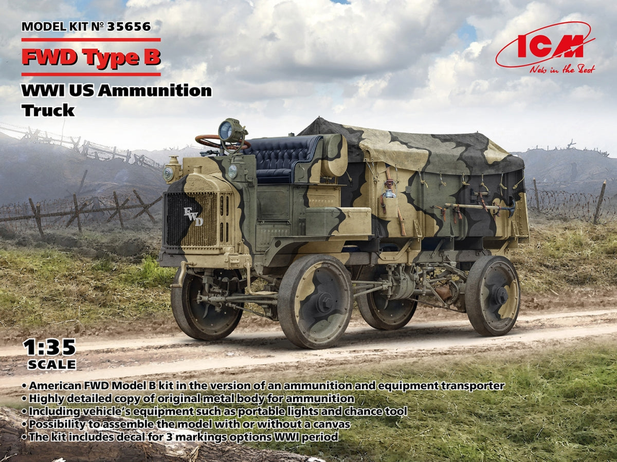 ICM 35656 FWD Type B WWI US Ammunition Truck 1/35 – immagine 2