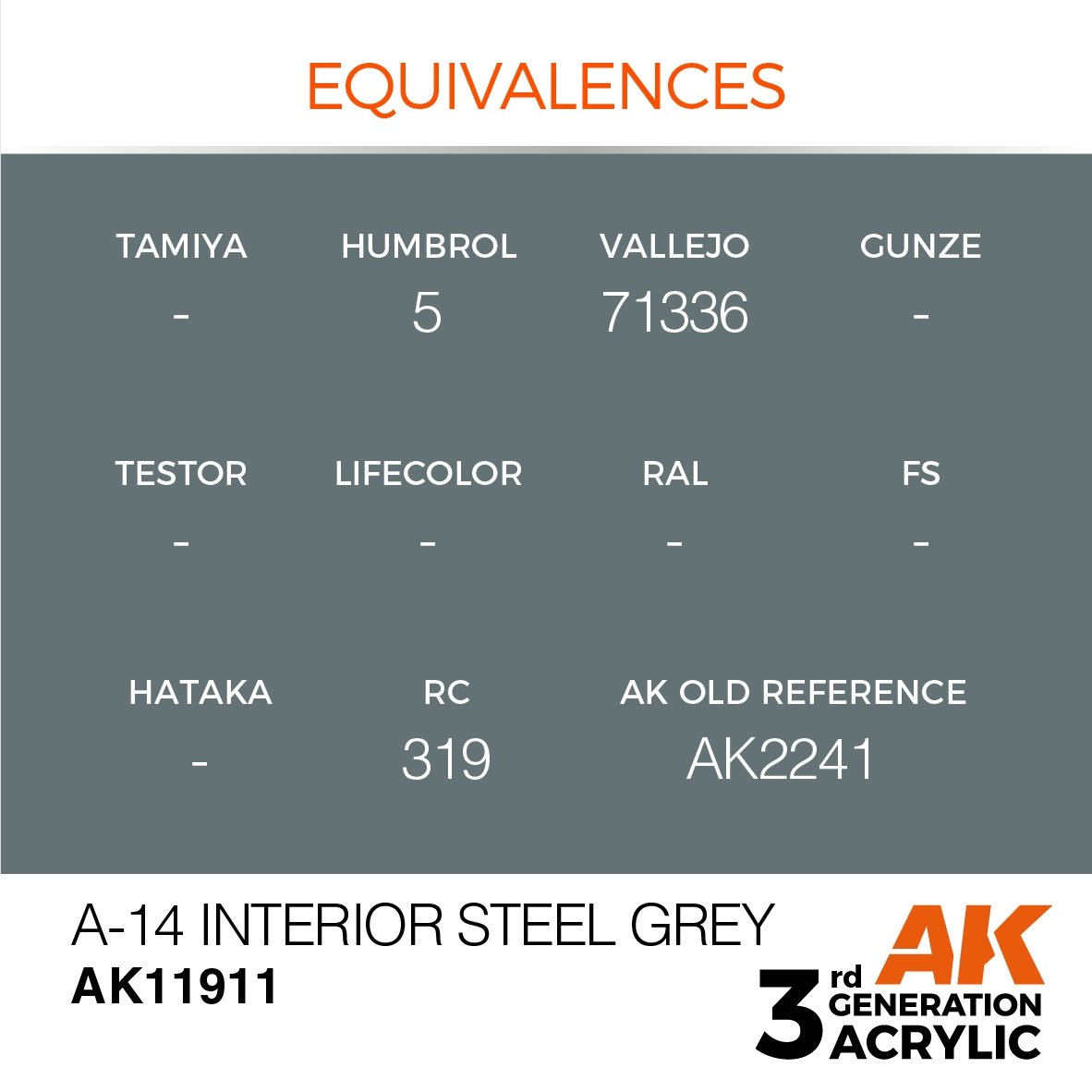 AK Interactive AK11911 A-14 INTERIOR STEEL GREY – AIR 17ml – imagen 3