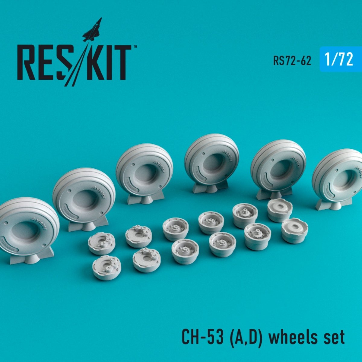 RESKIT RS72-0062 CH-53 (A,D) JEU DE ROUES 1/72