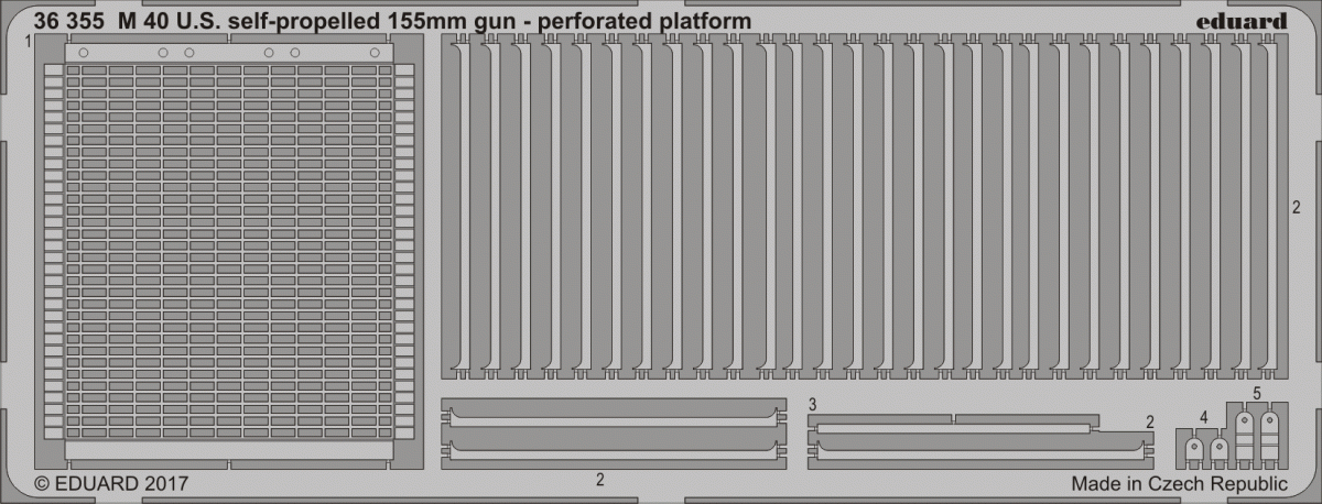 Eduard 36355 M 40 U. S. self-propelled 155 mm gun - perforated platform TAMIYA 1/35