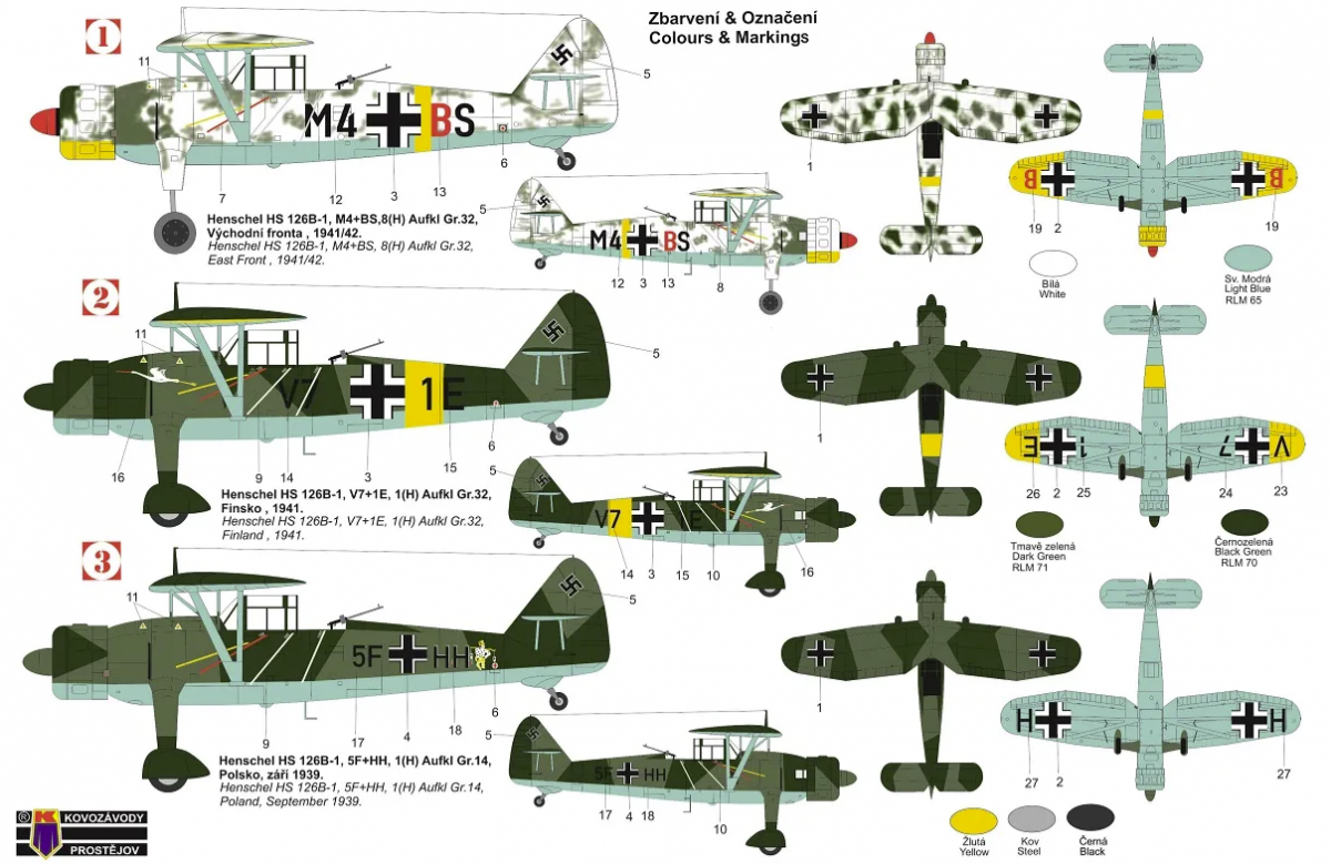 Kovozavody Prostejov KPM0336 Henschel Hs 126B-1 „Luftwaffe“ 1/72 – immagine 2