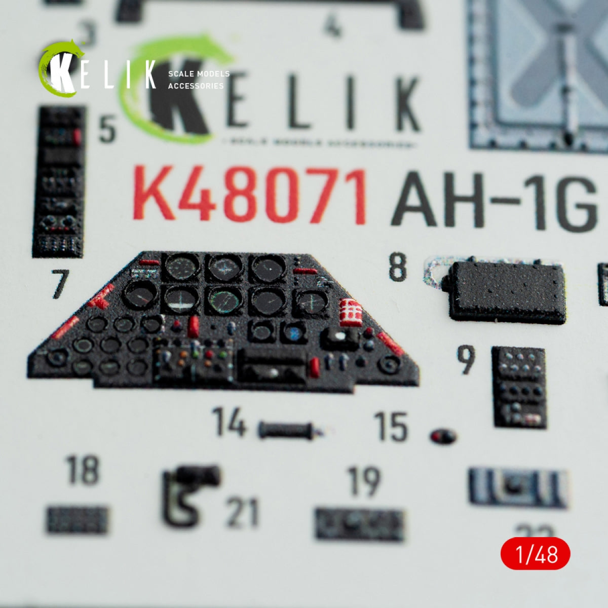 KELIK K48071 AH-1G INTERIOR 3D DECALS FOR ICM/SPECIALHOBBY KIT 1/48 – imagen 4