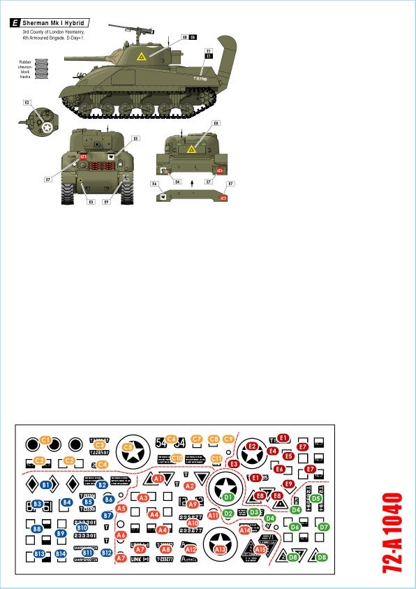 Star Decals 72-A1040 British Sharpshooters 75th D-Day Special. Sherman tanks of 3rd/4th County of London Yeomanry 1/72 – zdjęcie 2