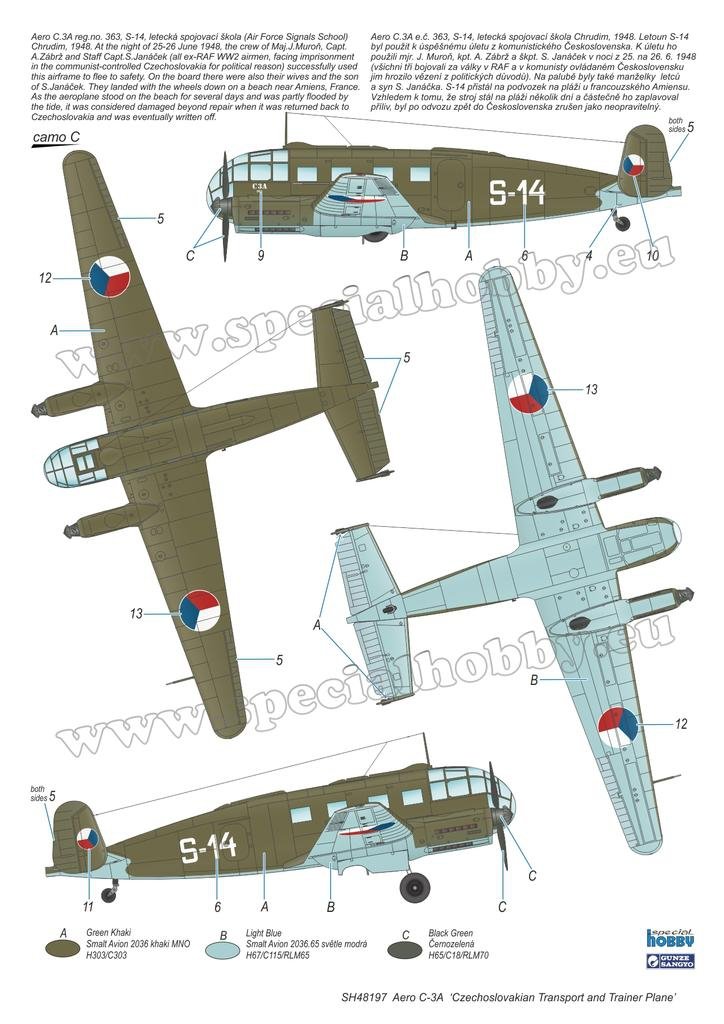 Special Hobby 48197 Aero C-3A &amp;#39;Czechoslovakian Transport and Trainer Plane&amp;#39; 1/48 – zdjęcie 5