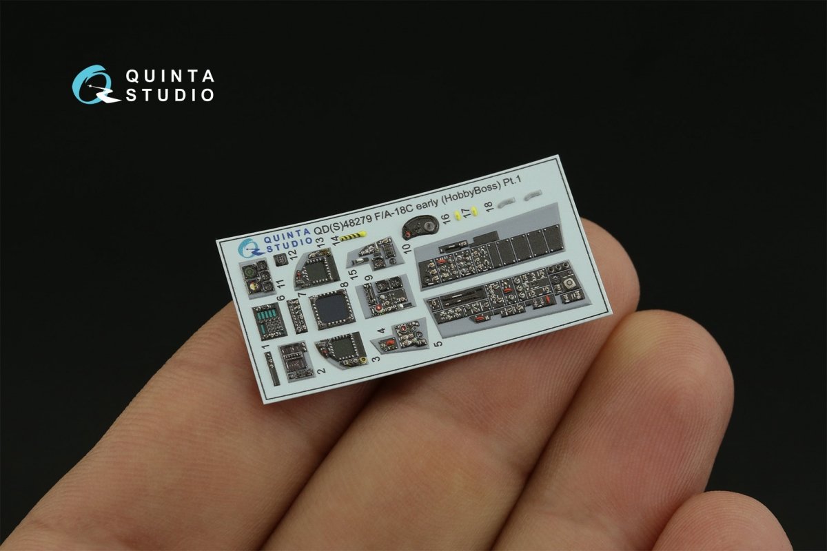 Quinta Studio QDS-48279 F/A-18C early 3D-Printed &amp;amp; coloured Interior on decal paper (HobbyBoss)(Small version) 1/48 – imagen 5