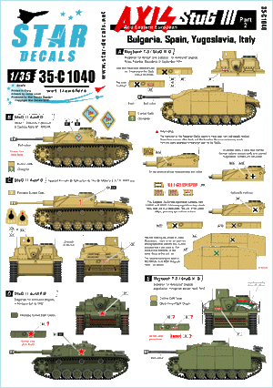 Star Decals 35-C1040 Axis/Eastern European StuG III (2) 1/35