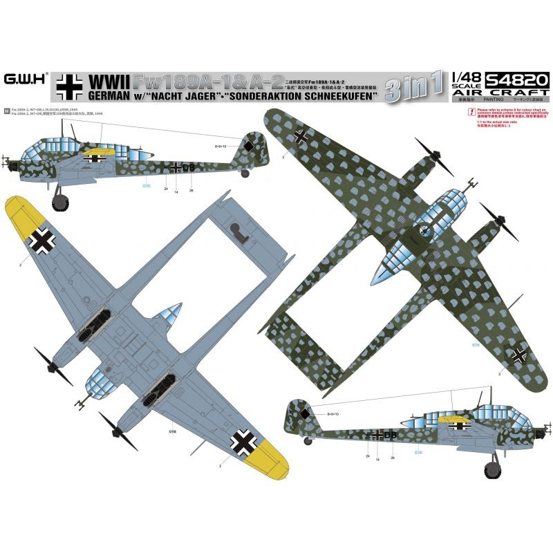 Great Wall Hobby S4820 Fw189A-1&amp;amp;A-2 /w &amp;quot;Nacht Jager&amp;quot; - &amp;quot;Sonderaktion Schneekufen&amp;quot; 1/48 – image 2