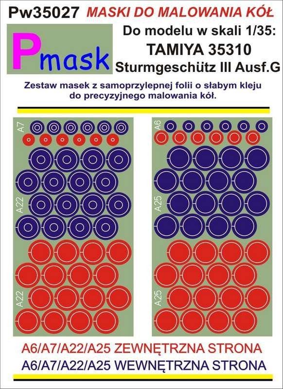 Masque P PW35027 STURMGESCHUTZ III AUSF.G TAMYIA 35310 (1/35)