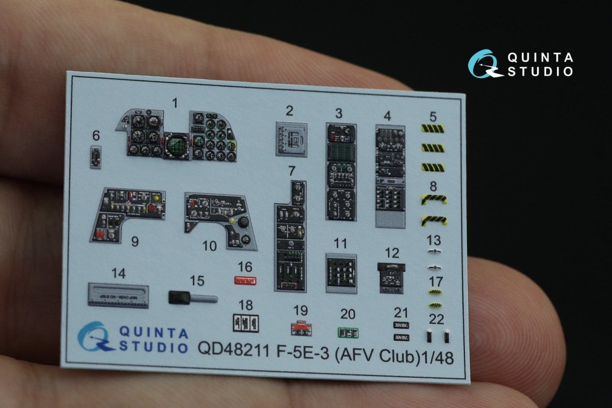 Quinta Studio QD48211 F-5E-3 Tiger II 3D-Printed &amp;amp; coloured Interior on decal paper ( AFV Club ) 1/48 – zdjęcie 8