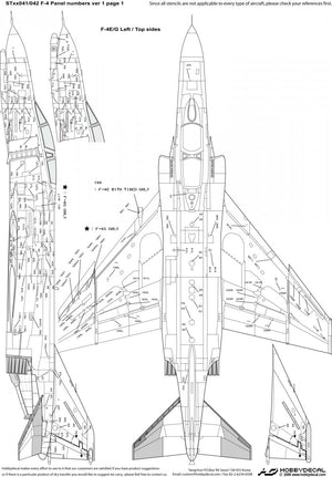 Décalcomanies HobbyDecal ST48041V1 F-4 Numéros de panneau Police de pochoir noire version 1 1/48 – image 2