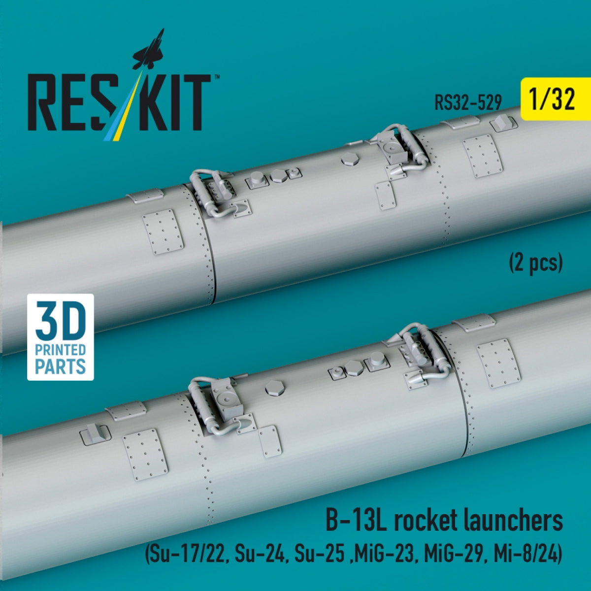 RESKIT RS32-0529 B-13L rocket launchers (2 pcs) (3D Printed) 1/32 – immagine 3