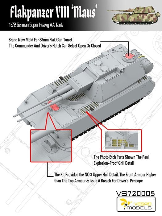Vespid Models VS720005 Flakpanzer VIII MAUS 1/72 – image 3