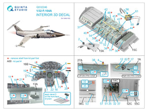 Intérieur imprimé en 3D et coloré sur papier décalcomanie Quinta Studio QD32246 F-104A (Italeri) 1/32 – image 7