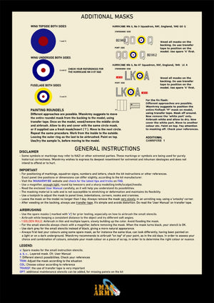 1 Man Army 24DET010 Hawker Hurricane Mk.IIc - High Definition Airbrush Masks for Trumpeter kits 1/24 – imagen 2