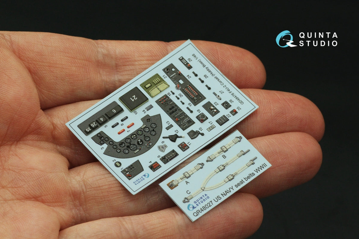 Intérieur coloré imprimé en 3D sur papier décalcomanie pour F4U-2 Corsair (Hobby Boss) Quinta Studio QD48476, échelle 1/48 – image 3