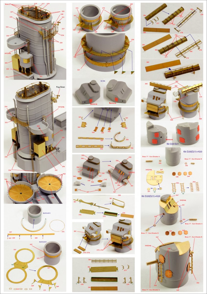 Pontos 23007F1 HMS RODNEY 1942 Detail Up Set 1/200 – imagen 15