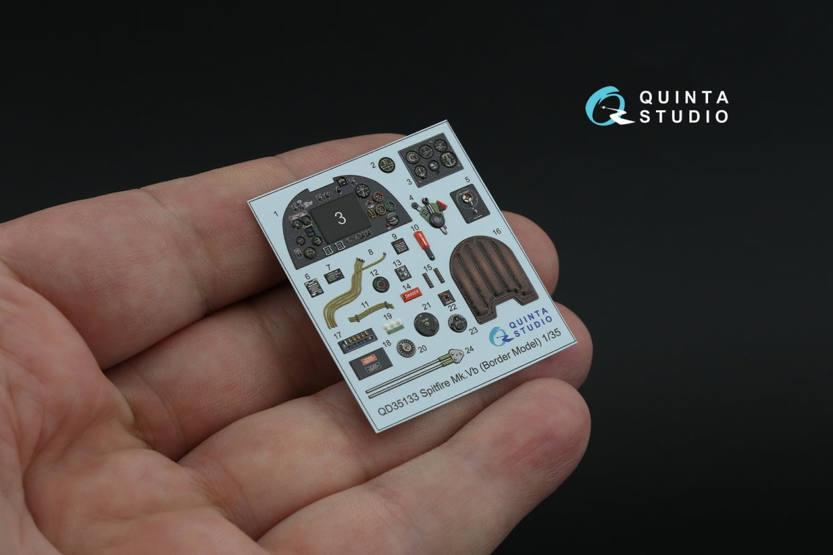 Quinta Studio QD35133 Spitfire Mk. Vb 3D-Printed coloured Interior on decal paper (Border model) 1/35 – imagen 4