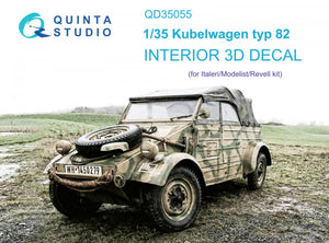 Quinta Studio QD35055 Kubelwagen typ 82 3D-Printed &amp;amp; coloured Interior on decal paper ( Italeri ) 1/35