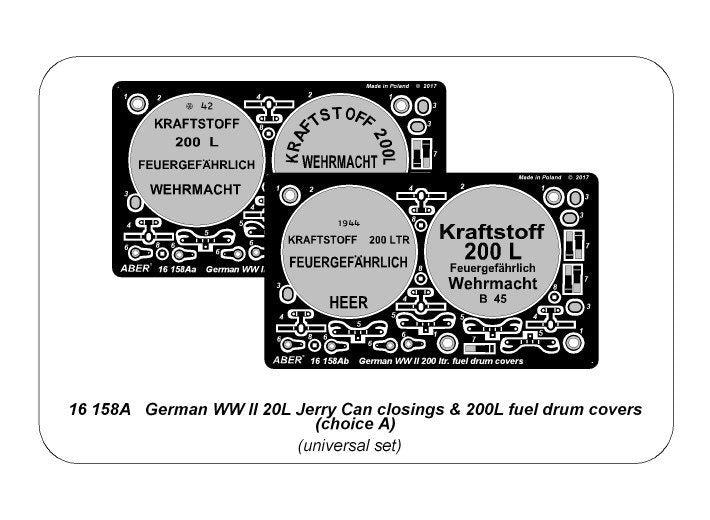 Aber 16158A German WW II 20L Jerry Can closings &amp;amp; 200L fuel drum covers (choice A) 1/16 – Bild 12