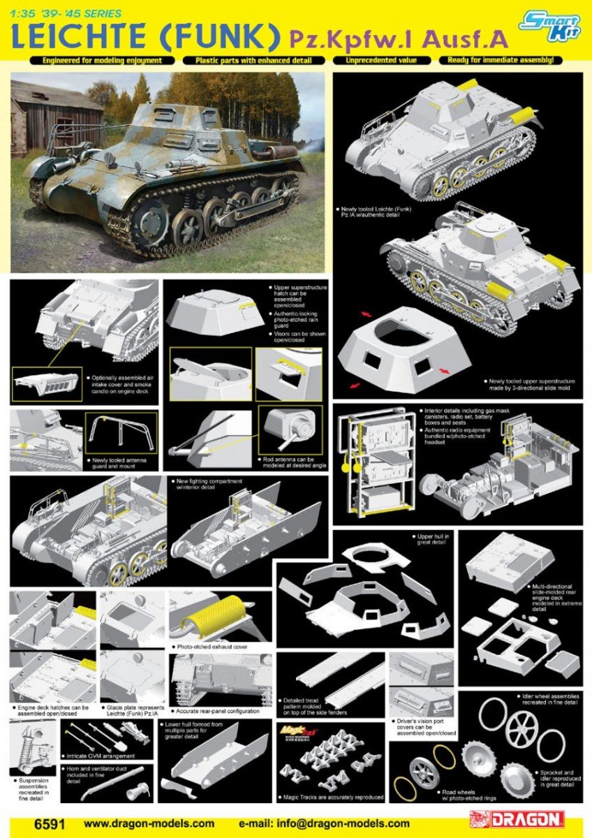 Dragon 6591 Leichte (Funk) Pz.Kpfw.I Ausf.A 1/35 – Bild 4