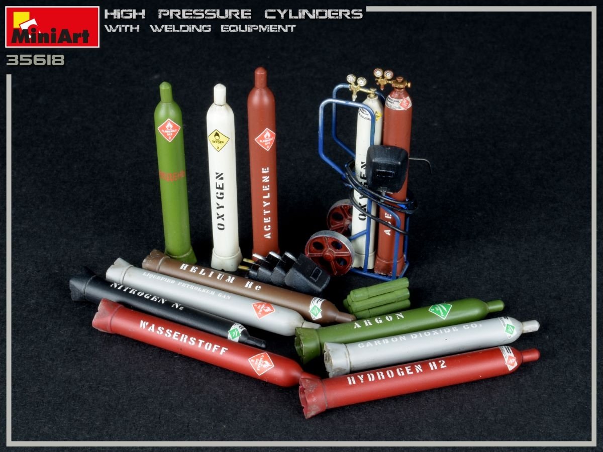 MiniArt 35618 HIGH PRESSURE CYLINDERS w/WELDING EQUIPMENT 1/35 – imagen 5