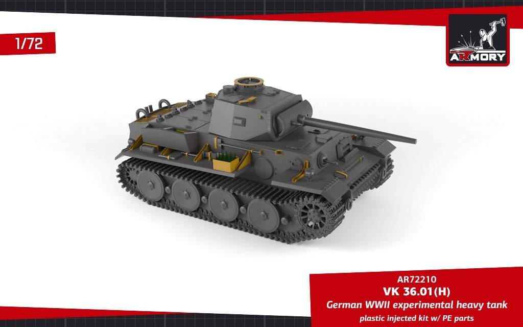 Armory Models 72210 VK 36.01(H) German WWII Experimental Heavy Tank 1/72 – zdjęcie 9