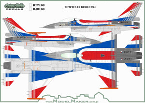 ModelMaker Decals D48160 Dutch F-16 Demo 1994 1/48