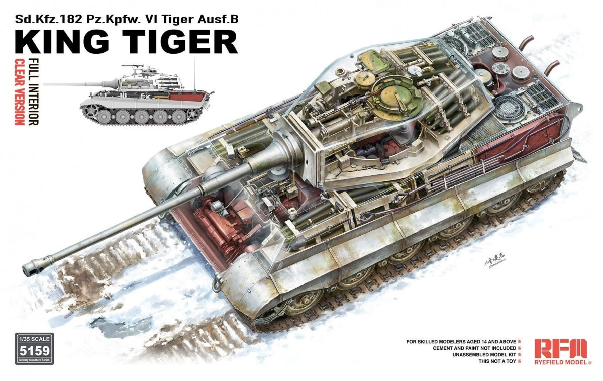 Rye Field Model 5159 Tiger Ausf.B "King Tiger" Clear Version, with full interior 1/35