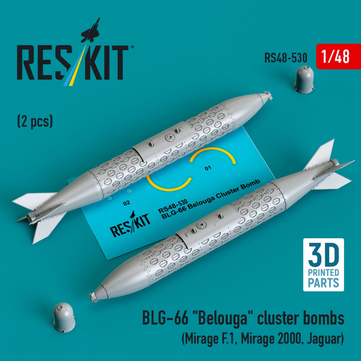 RESKIT RS48-0530 BLG-66 Bombes à fragmentation « Belouga » (2 pièces) (Impression 3D) 1/48
