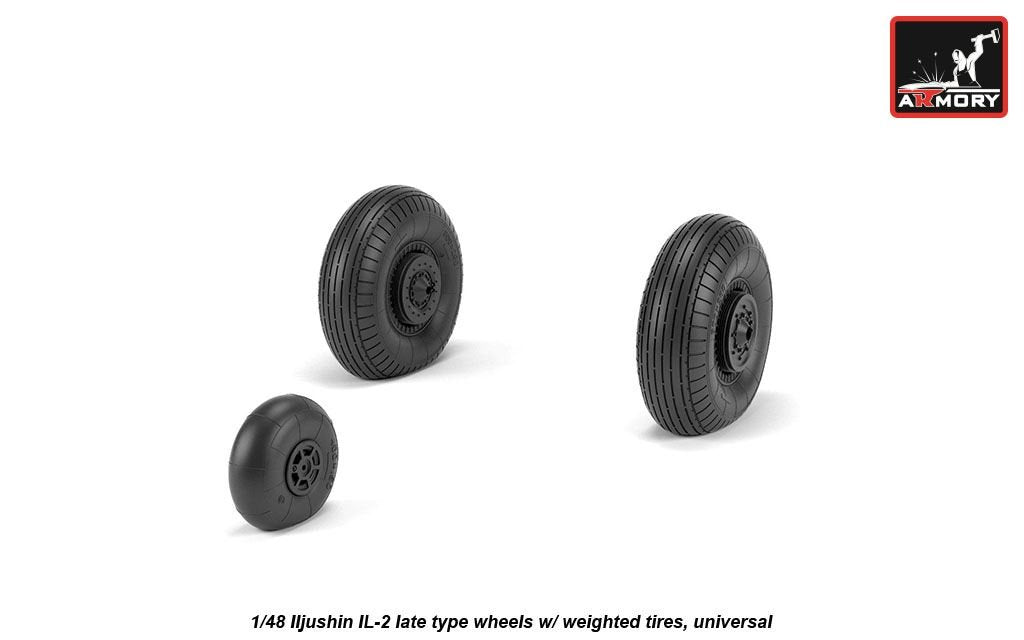 Armory Models AW48035 Iljushin IL-2 Bark late type wheels w/ weighted tires 1/48 – imagen 4