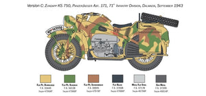 Italeri 7406 ZUNDAPP KS 750 with Sidecar 1/9 – immagine 3