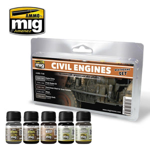 AMMO of Mig Jimenez 7146 CIVIL ENGINES WEATHERING SET