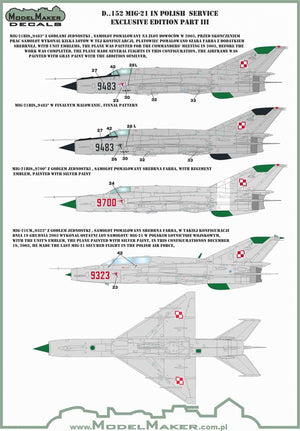 ModelMaker Decals D48152 MiG-21 in Polish service exclusive edition part III 1/48 – imagen 7